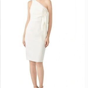 Grace Willow The Label ivory Sheeath One shoulder cocktail dress size 8 VGUC